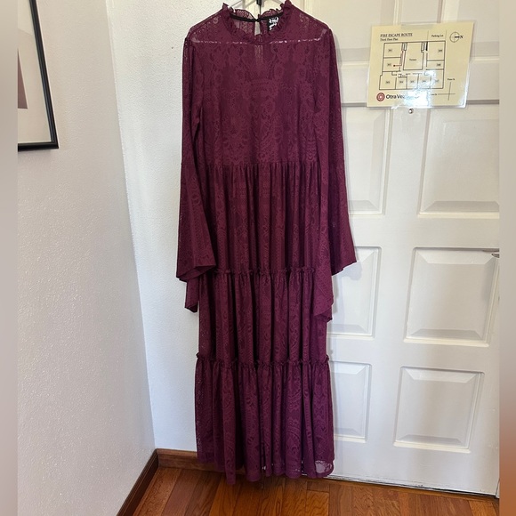 Killstar Hecate Maroon Lace Maxi Size XL - Picture 14 of 16
